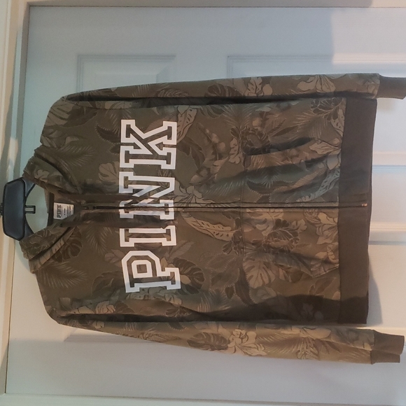 Victoria's Secret PINK Everyday Lounge Hoodie Sweatshirt Tropical Leaves Floral - Picture 2 of 6